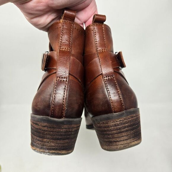 VINCE CAMUTO Booties Women's 10 M VP-Peamer Brown Leather Ankle Boots Shoes - Picture 8 of 14